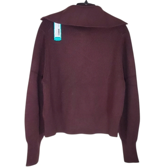 Varley Enrico Zip-through Ribbed Knit Jacket Coffee Bean Relaxed - Picture 6 of 13